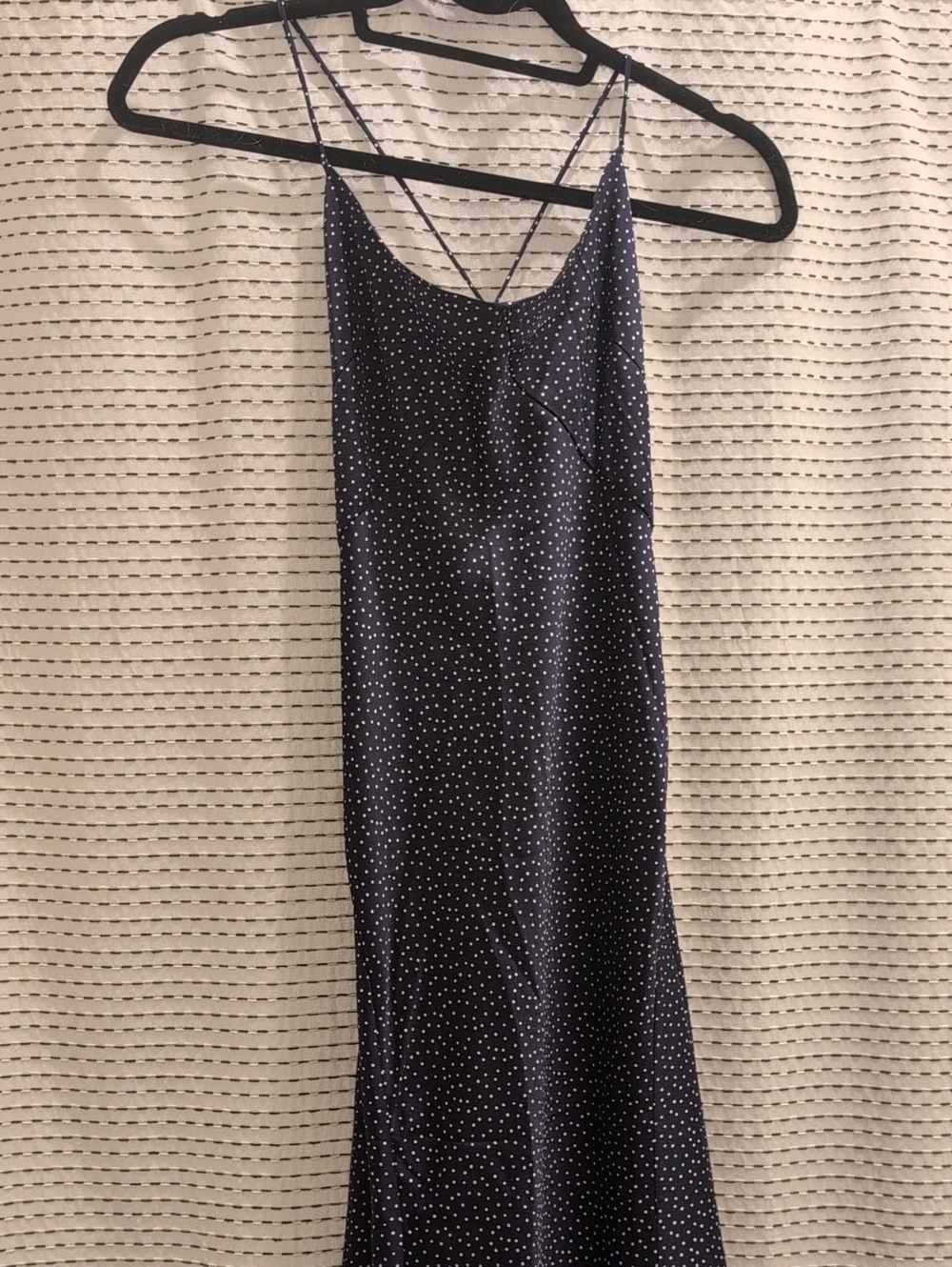 Navy Polka Dot Slip Dress